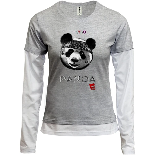 Женский лонгслив Комби, синий, CYGO - Panda E