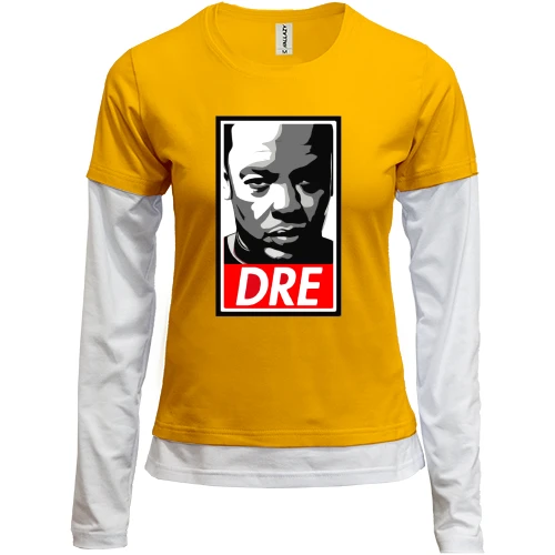 Женский лонгслив Комби, желтый, с Dr Dre