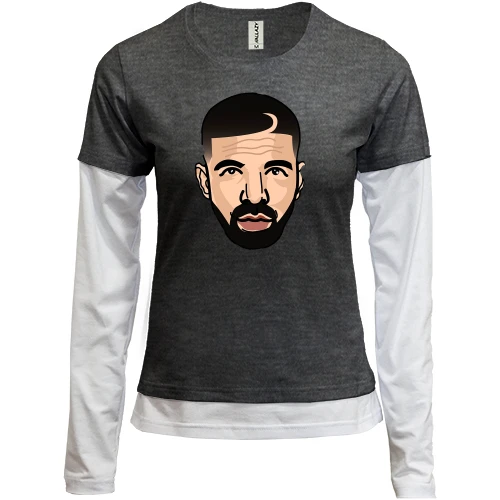 Женский лонгслив Комби, черный, с Drake (иллюстрация)