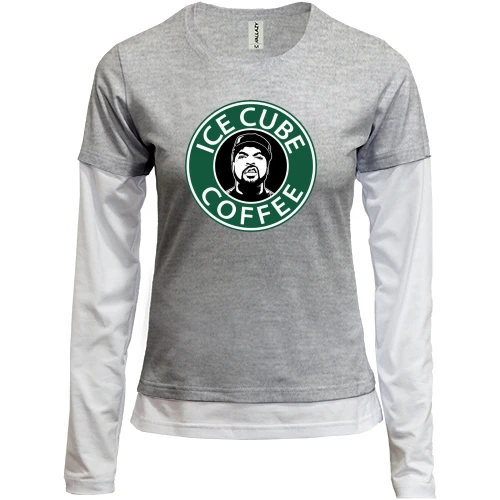 Женский лонгслив Комби Ice Cube coffee