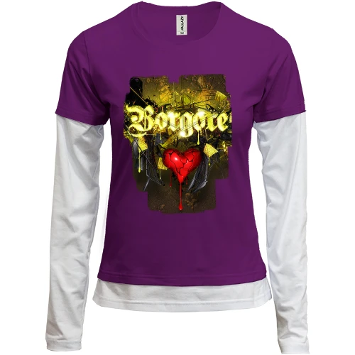 Женский лонгслив Комби, черный, с Borgore (2)