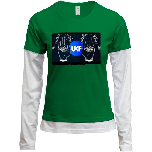 Женский лонгслив Комби, синий, с UKF (альбом)