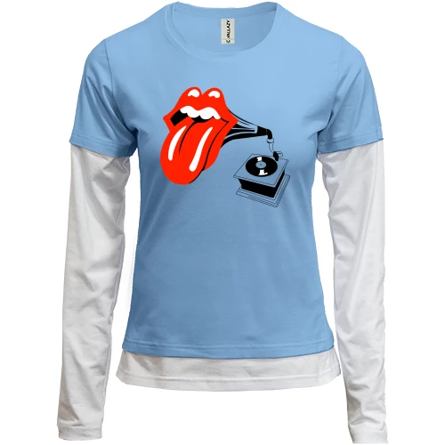 Женский лонгслив Комби Rolling Stones (граммофон)