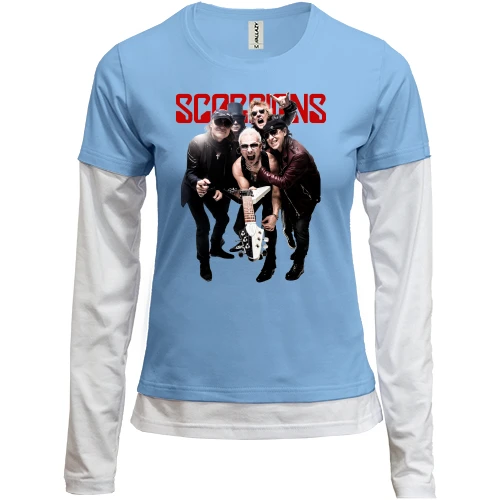 Женский лонгслив Комби, синий, Scorpions Band