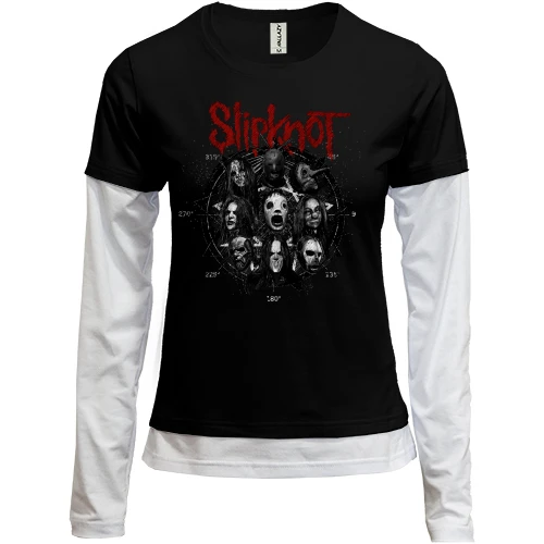 Женский лонгслив Комби, черный, Slipknot Band