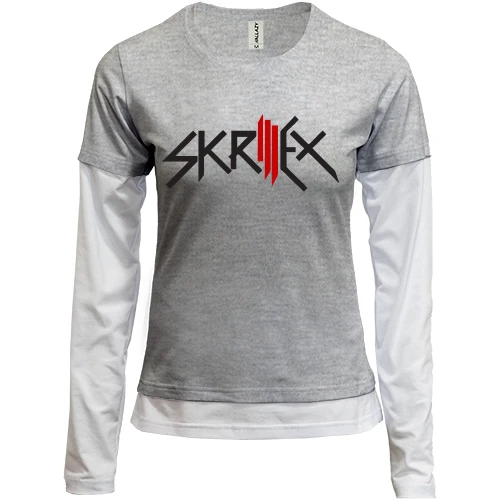Женский лонгслив Комби с логотипом "Skrillex"