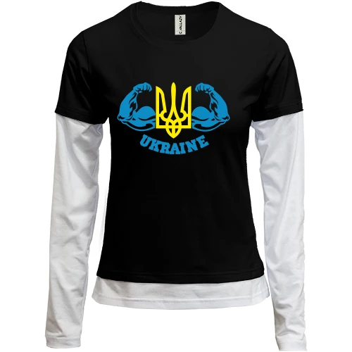 Женский лонгслив Комби Ukraine (WorkOut Style)