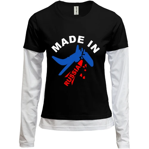 Женский лонгслив Комби MADE IN RUSSIA