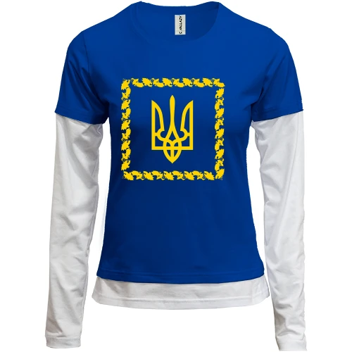 Женский лонгслив Комби с гербом Президента Украины