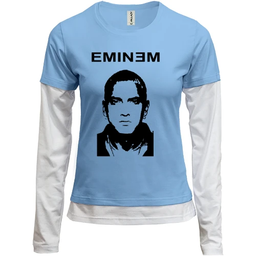 Женский лонгслив Комби, синий, Eminem (с силуэтом)