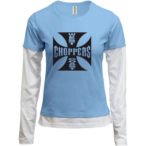 Женский лонгслив Комби с лого West Coast Choppers