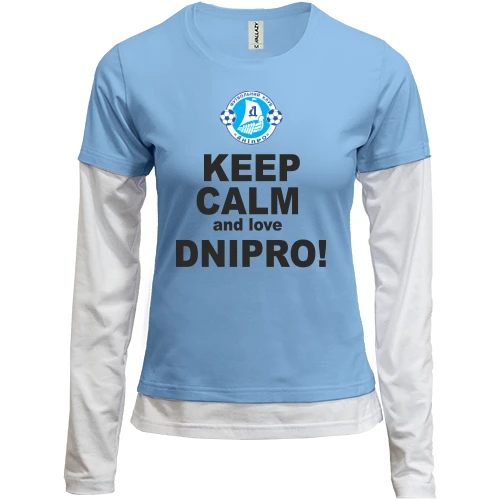 Женский лонгслив Комби Keep calm and love Dnipro