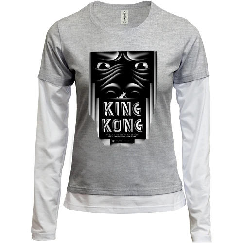 Женский лонгслив Комби с King Kong (арт)