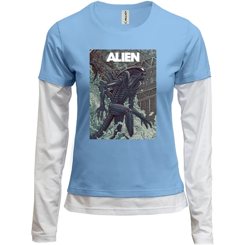 Женский лонгслив Комби с постером Alien