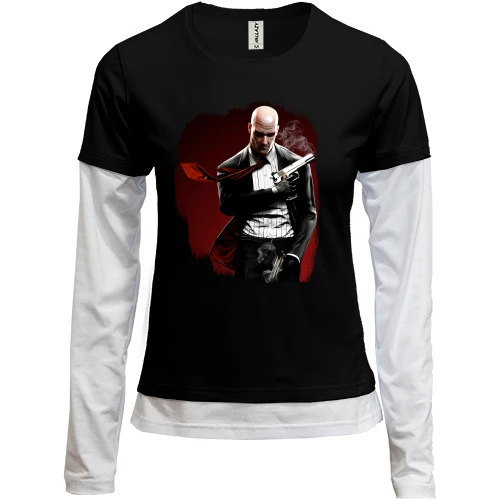 Женский лонгслив Комби с Hitman (Хитмен)