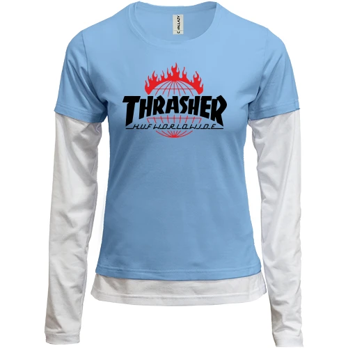 Женский лонгслив Комби, синий, Thrasher Huf Worldwide