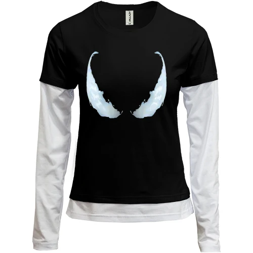 Жіночий лонгслів Комбі, чорний, Venom inside