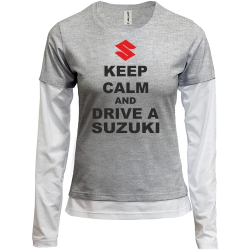 Женский лонгслив Комби Keep calm and drive a SUZUKI