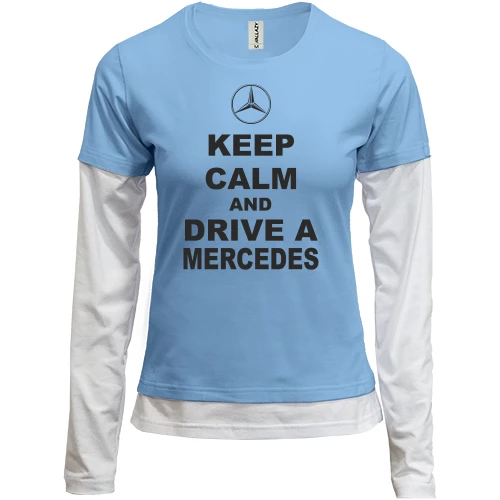 Женский лонгслив Комби Keep calm and drive a Mercedes