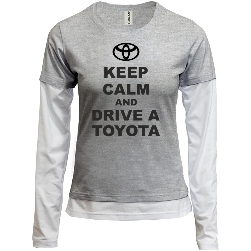 Жіночий лонгслів Комбі Keep calm and drive a Toyota