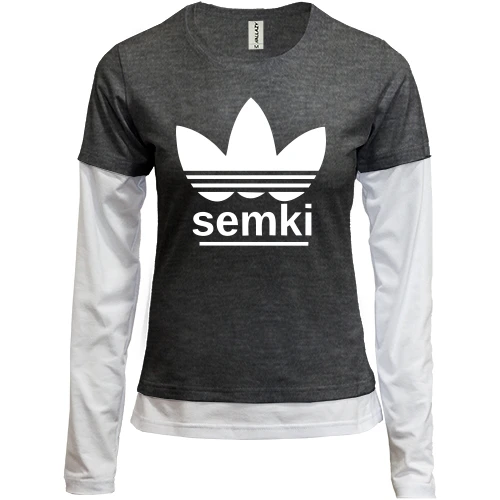 Женский лонгслив Комби с надписью "Semki"