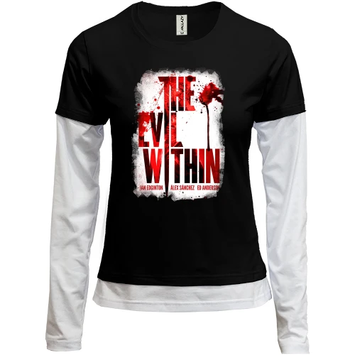 Женский лонгслив Комби с артом The Evil Within