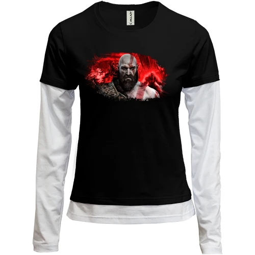 Женский лонгслив Комби с Кратосом из God of War