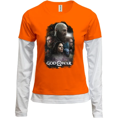 Женский лонгслив Комби с постером игры God of War