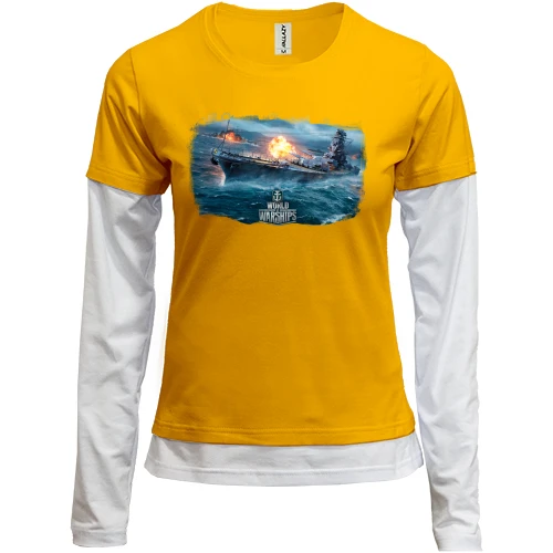 Женский лонгслив Комби с артом к игре World of Warships