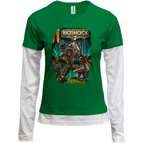 Женский лонгслив Комби с постером к Bioshock 2