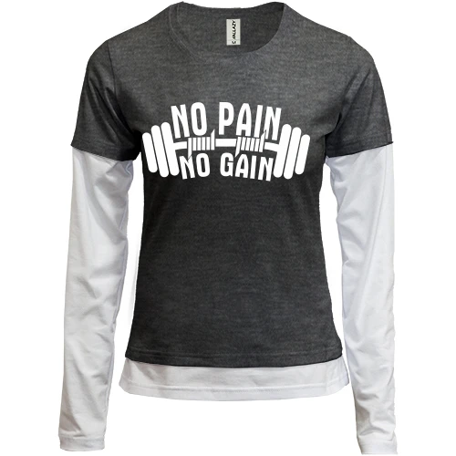 Женский лонгслив Комби No pain - no gain