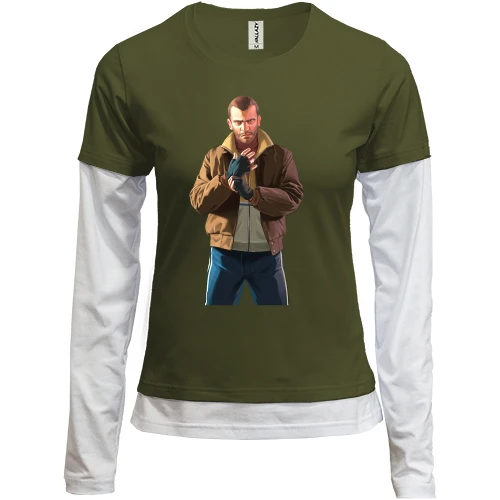 Женский лонгслив Комби с Нико Белликом (GTA 4)