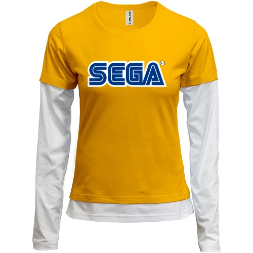 Женский лонгслив Комби, Желтый, с логотипом SEGA