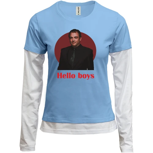 Женский лонгслив Комби с Кроули - hallo boys