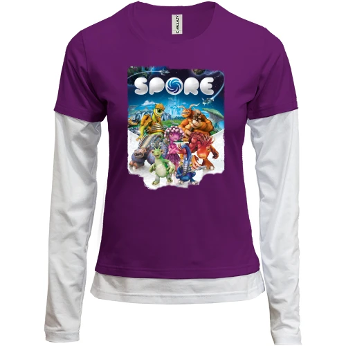 Женский лонгслив Комби с постером игры SPORE