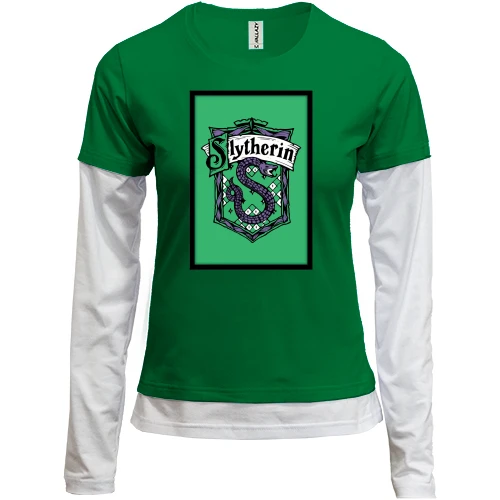 Женский лонгслив Комби с гербом Slytherin (Harry Potter)