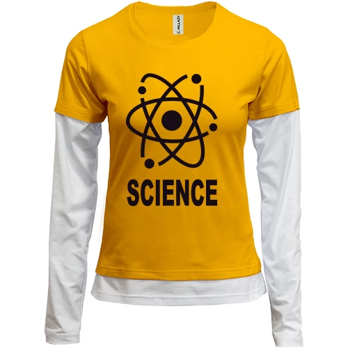 Женский лонгслив Комби, Желтый, Шелдона science