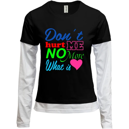 Женский лонгслив Комби Don't Hurt Me с розовым сердцем