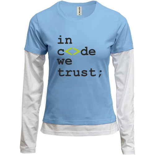 Женский лонгслив Комби In code we trust