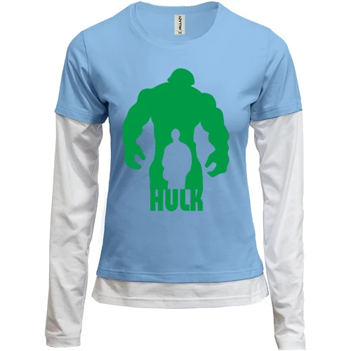 Женский лонгслив Комби с силуэтом Халка и надписью HULK