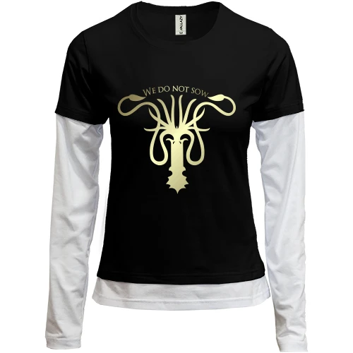Женский лонгслив Комби, Черный, с гербом House Greyjoy