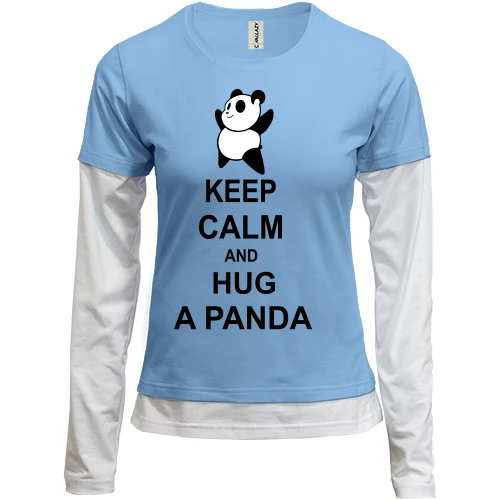 Женский лонгслив Комби hug panda