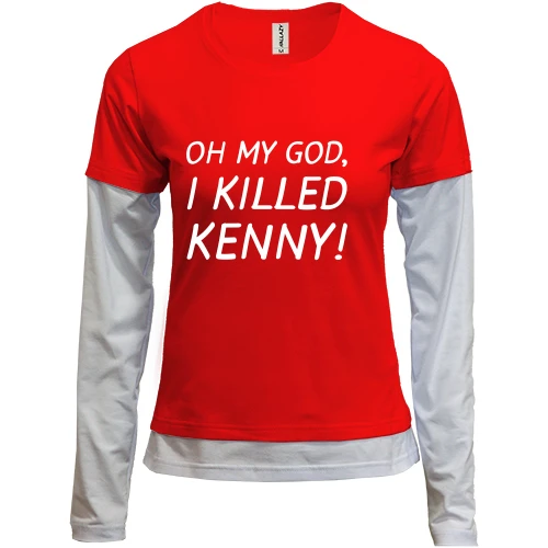 Женский лонгслив Комби Oh my god, i killed Kenny