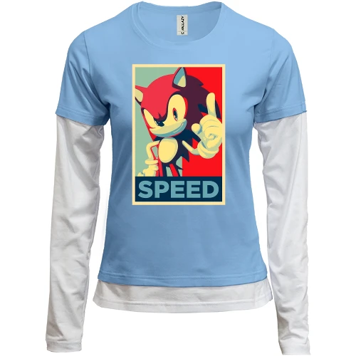 Женский лонгслив Комби с артом Speed (Sonic)