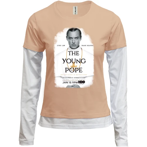 Женский лонгслив Комби с постером сериала Молодой Папа (Young Pope)