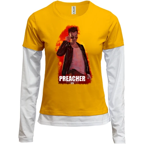 Женский лонгслив Комби с постером Preacher