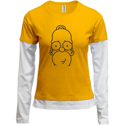 Женский лонгслив Комби, желтый, Simpson