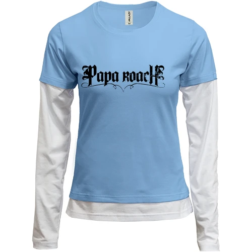 Женский лонгслив Комби, синий, Papa Roach