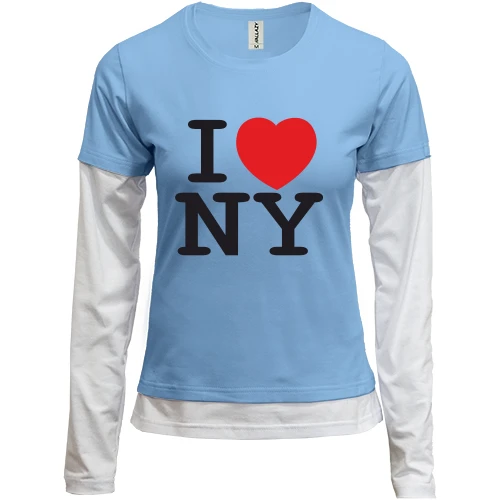 Женский лонгслив Комби I love NY
