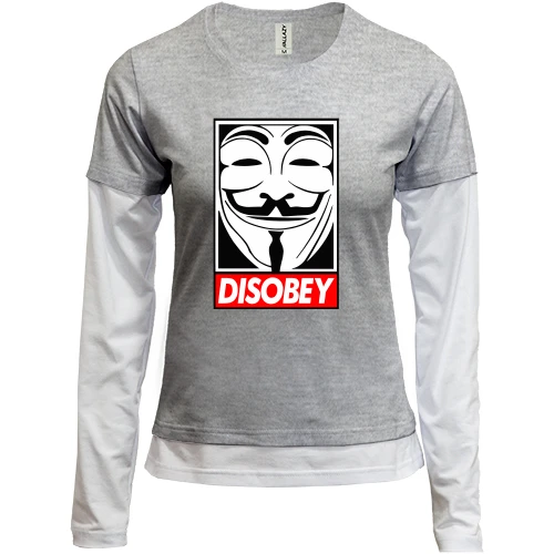 Женский лонгслив Комби Disobey ananymus
